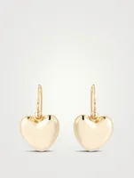 Vintage 14K Gold Puffy Heart Earrings