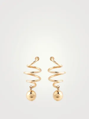 Vintage 14K Gold Spiral Ball Earrings