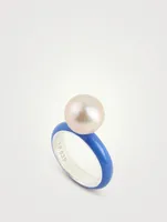 Enamel Baroque Pearl Ring