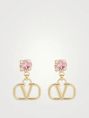 VLOGO Drop Earrings With Crystals