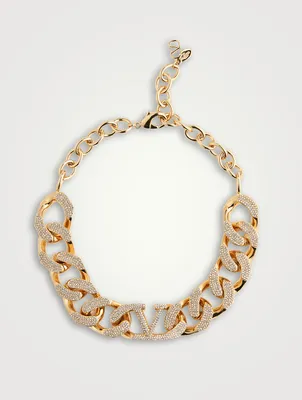 VLOGO Pavé Curb Chain Necklace