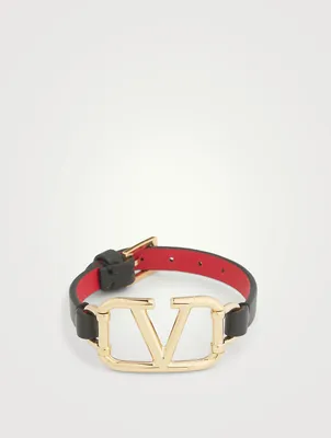 Large VLOGO Leather Strap Bracelet