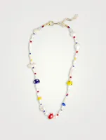 Primary Shroom Necklace With Pearls