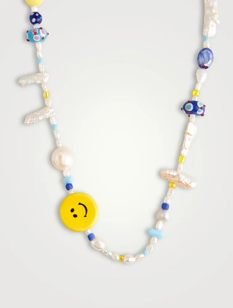 Smiley Necklace With Pearls