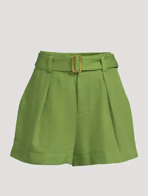 Twill Belted Shorts
