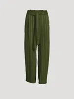 Soft Belted Pants Striped Print