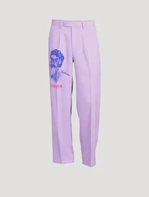Face Pleated Pants