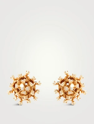 Cactus Gold-Plated Enamel Earrings