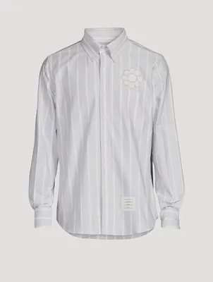 Satin Stitch Floral Applique Shirt