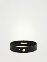 G Chain Leather Cuff Bracelet