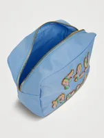 Large Nylon Pouch With Fly Away Lettering