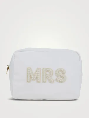 Large Nylon Pouch With Mrs Lettering