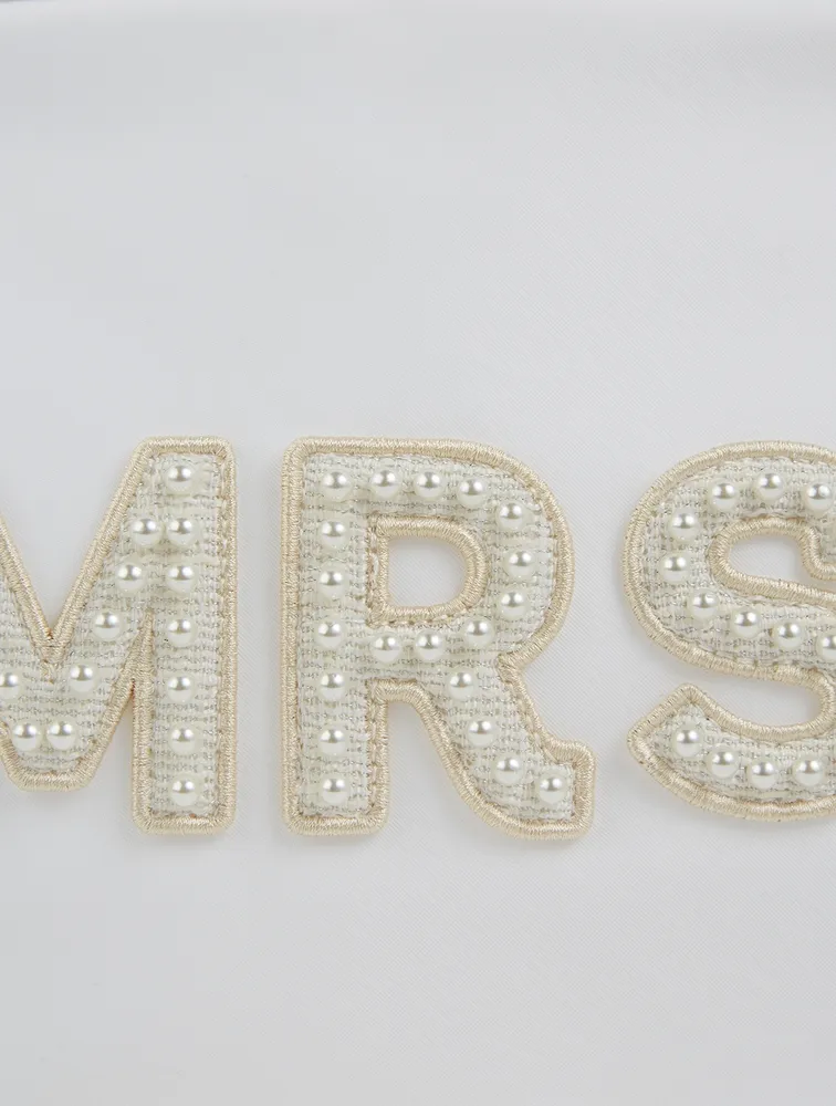 Large Nylon Pouch With Mrs Lettering