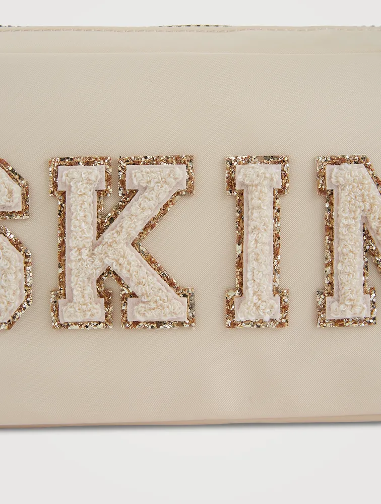 Small Nylon Pouch With Skin Lettering