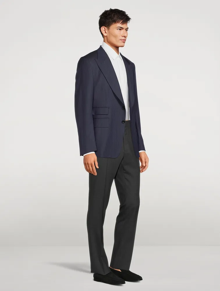 Wool Peak-Lapel Jacket