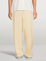 Cotton And Silk Wide-Leg Pants