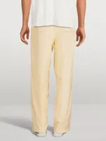 Cotton And Silk Wide-Leg Pants