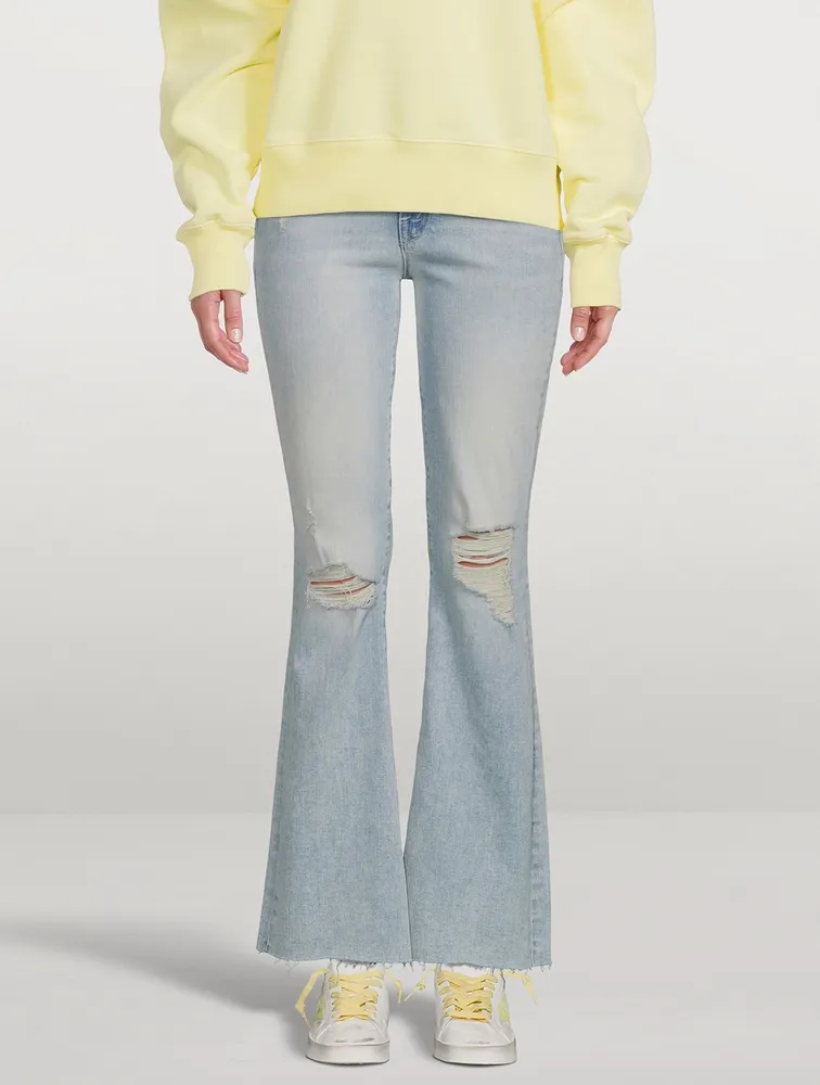 The Weekender Flare Jeans With Frayed Hem