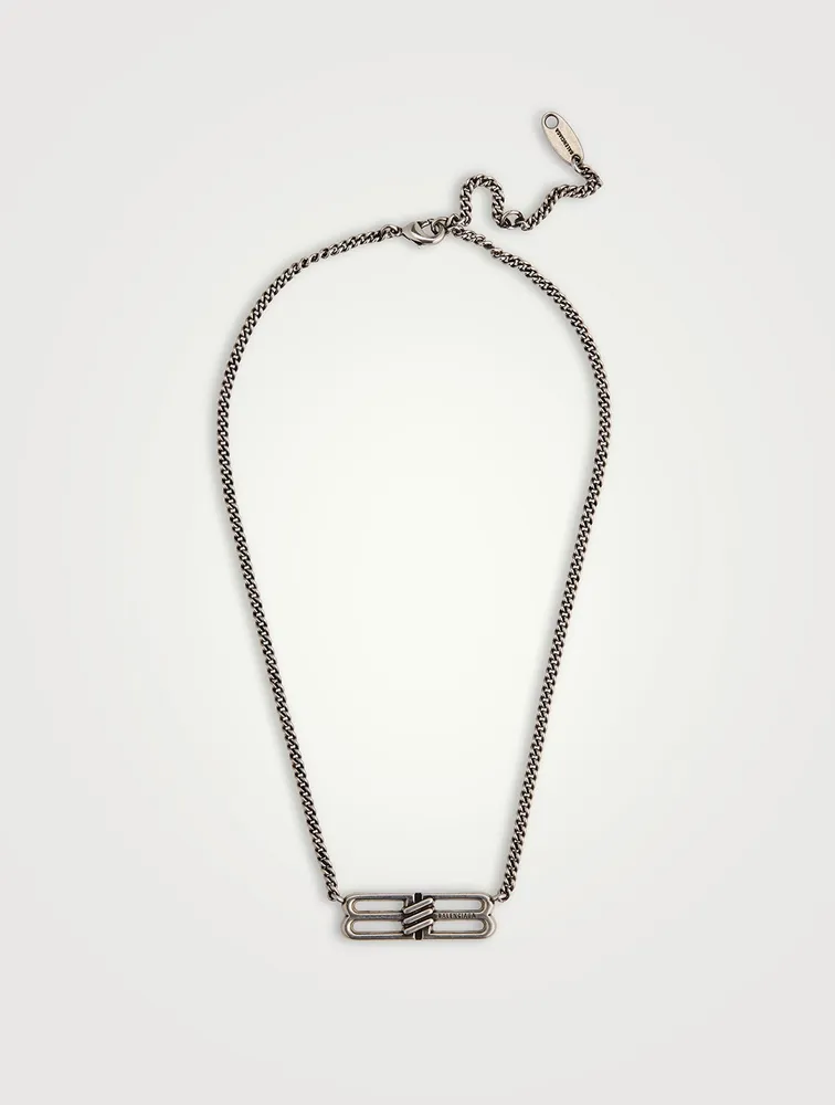 Off-White Silver Strass Paperclip Necklace Off-White