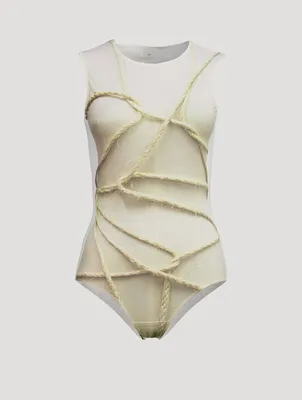 Sleeveless Bodysuit Stockman Print