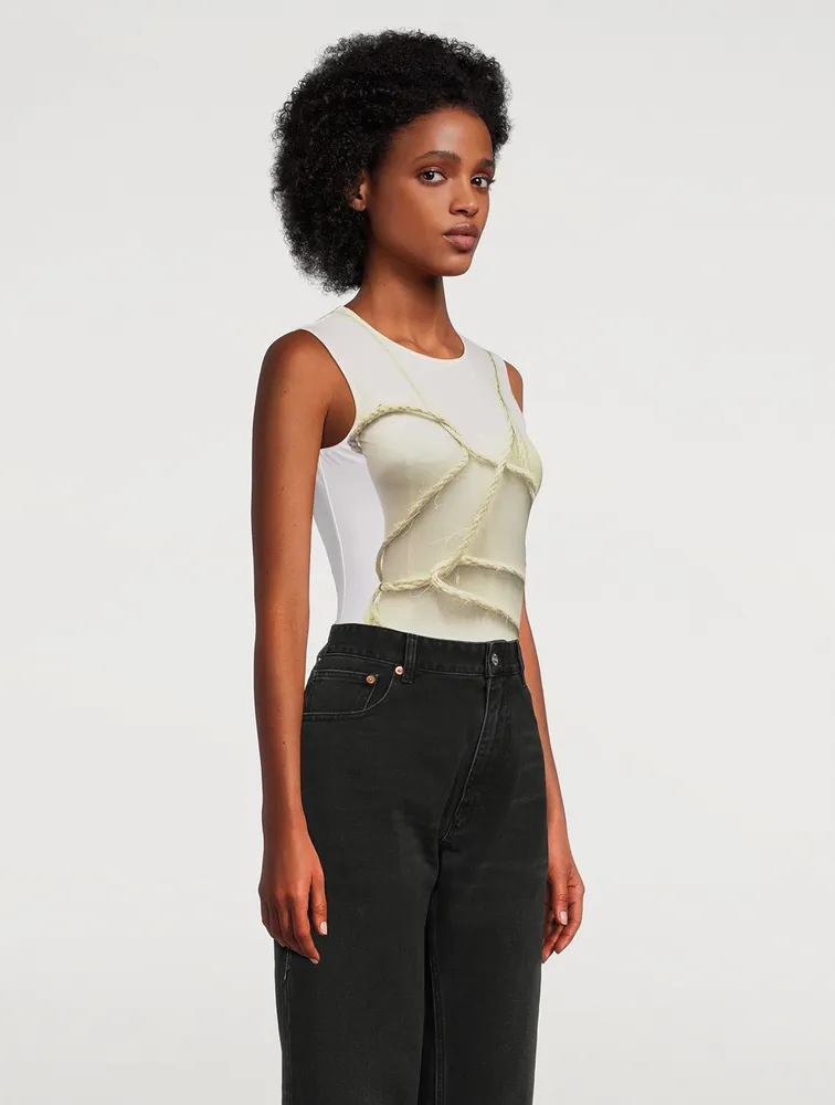 Sleeveless Bodysuit Stockman Print