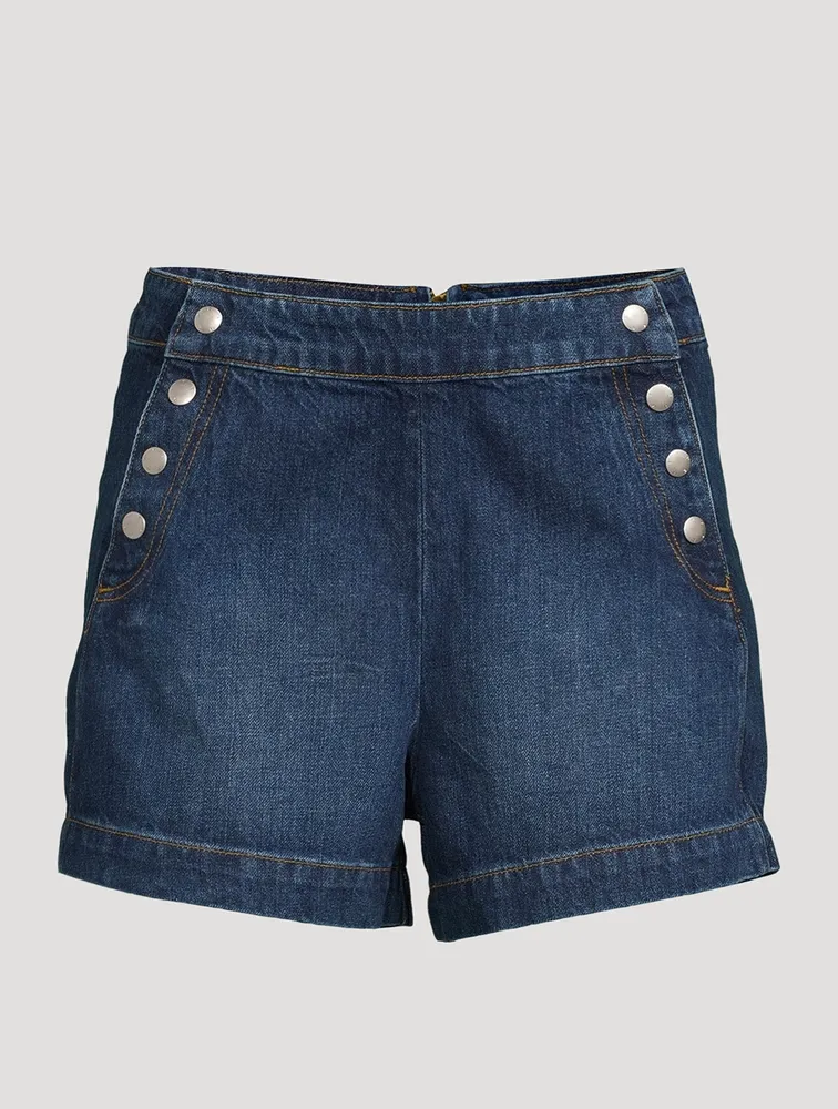 Sailor Snap Denim Shorts