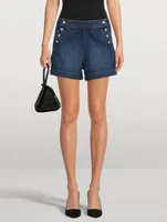 Sailor Snap Denim Shorts