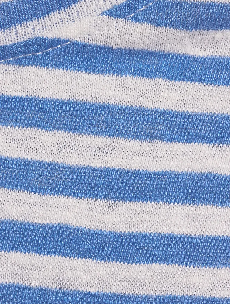 Rolled Muscle Tank Top Stripe Print