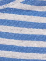 Rolled Muscle Tank Top Stripe Print