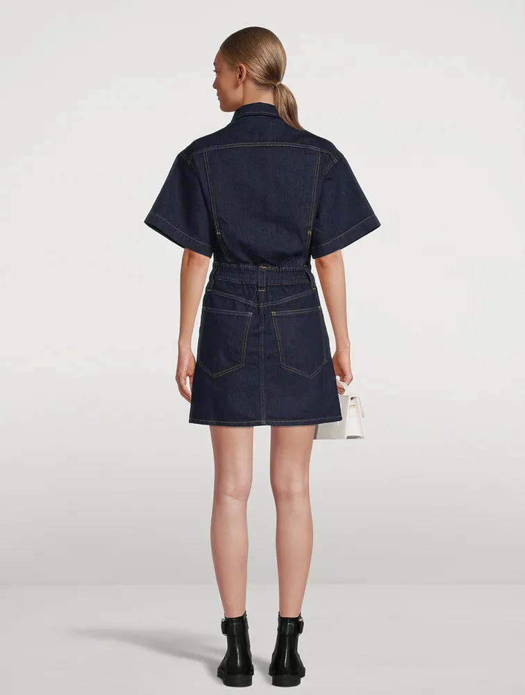 Oversized Detail Denim Dress