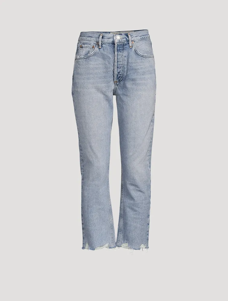 Riley High-Rise Straight-Leg Cropped Jeans