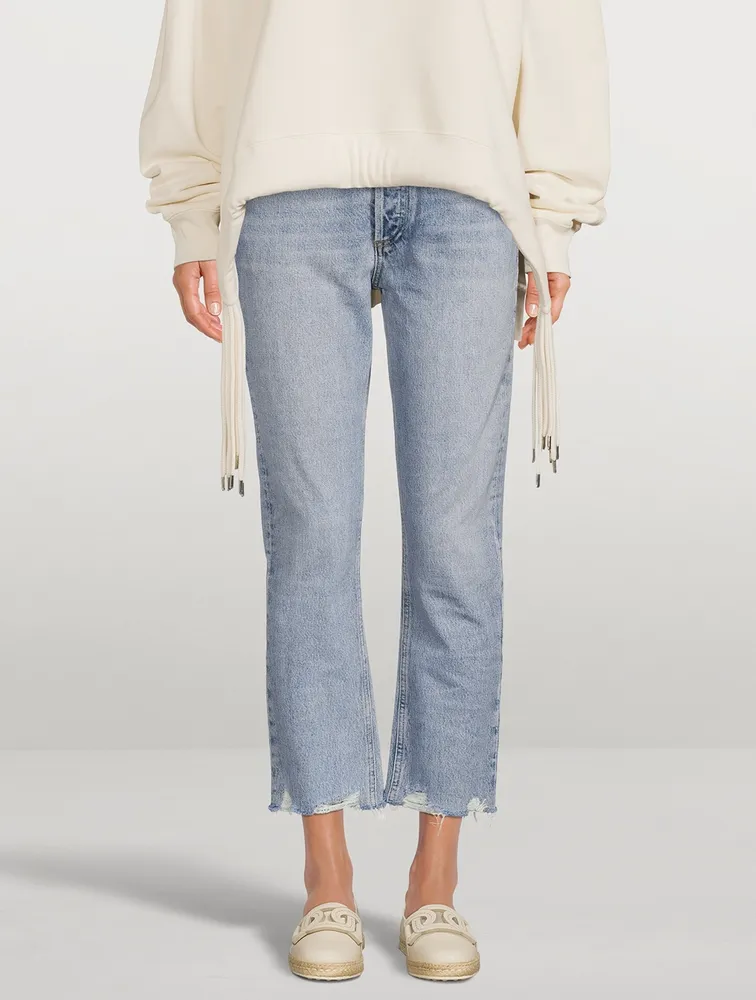 Riley High-Rise Straight-Leg Cropped Jeans