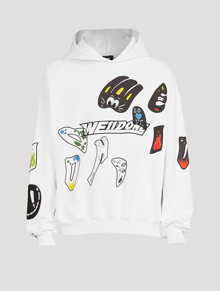 Graphic Logo Loose Fleece Hoodie