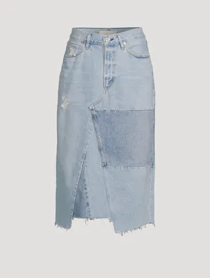 Bria Re-Worked Denim Midi Skirt