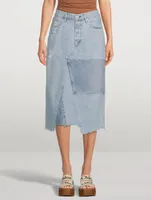 Bria Re-Worked Denim Midi Skirt