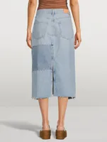 Bria Re-Worked Denim Midi Skirt