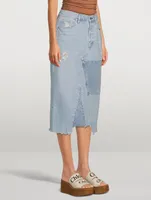 Bria Re-Worked Denim Midi Skirt