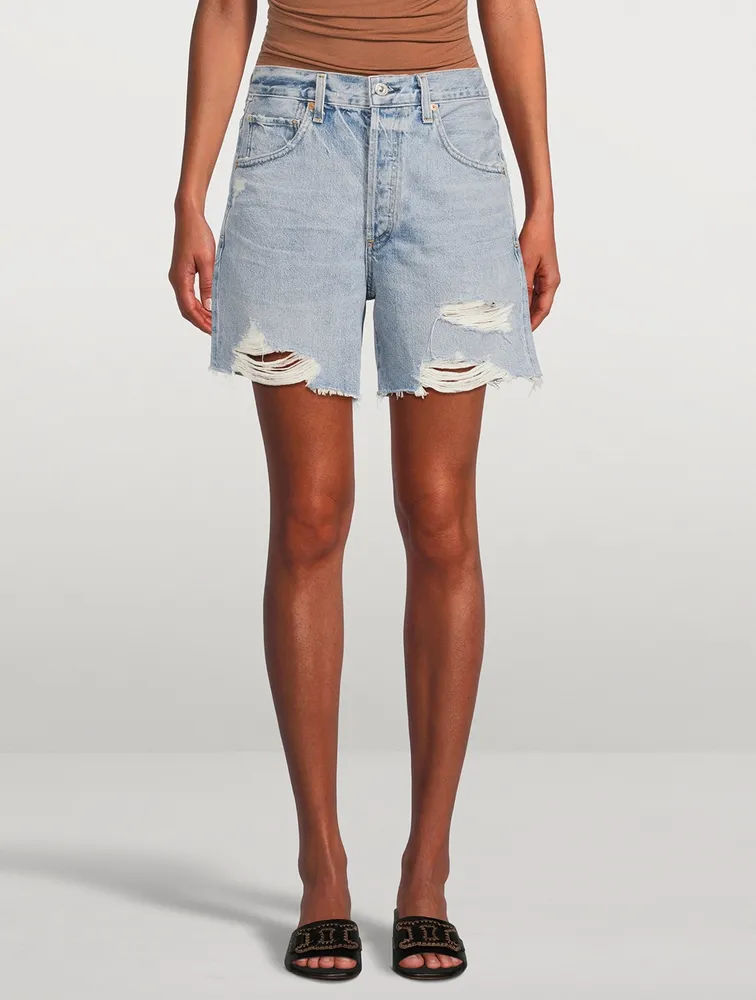 Elle V-Front Denim Shorts