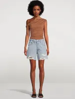 Elle V-Front Denim Shorts