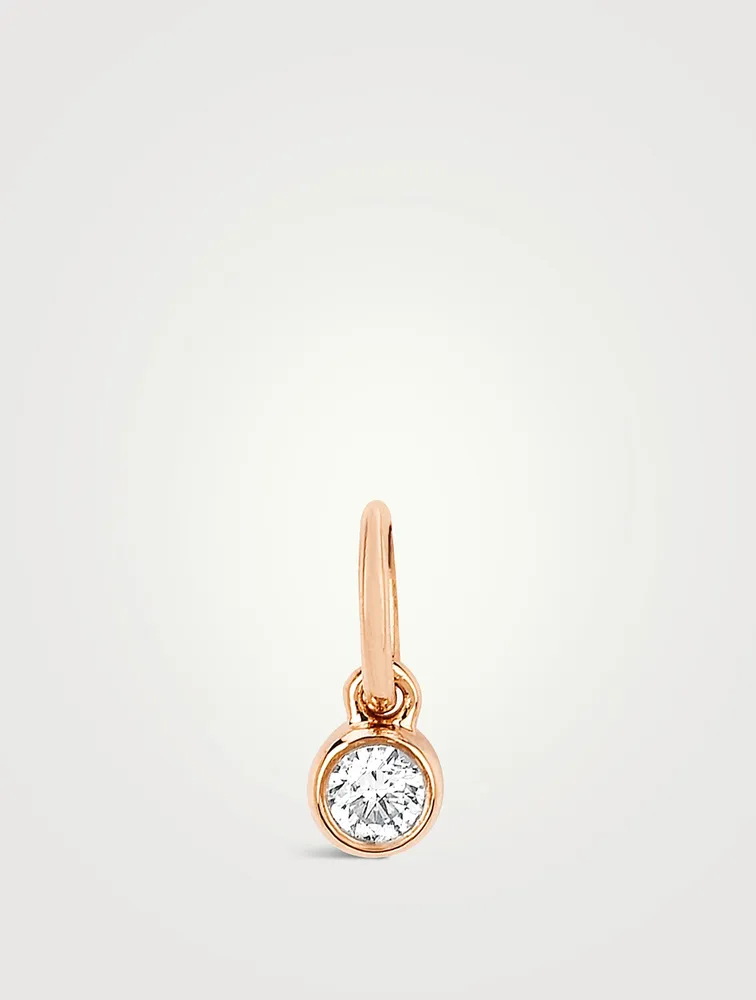 14K Rose Gold Diamond Bezel Charm Pendant