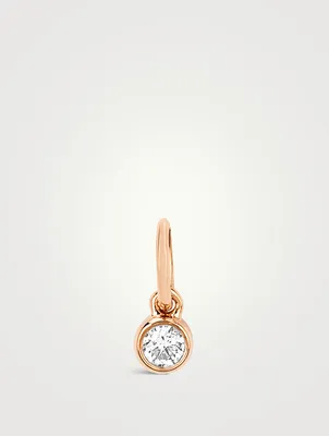 14K Rose Gold Diamond Bezel Charm Pendant