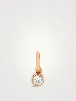 14K Rose Gold Diamond Bezel Charm Pendant