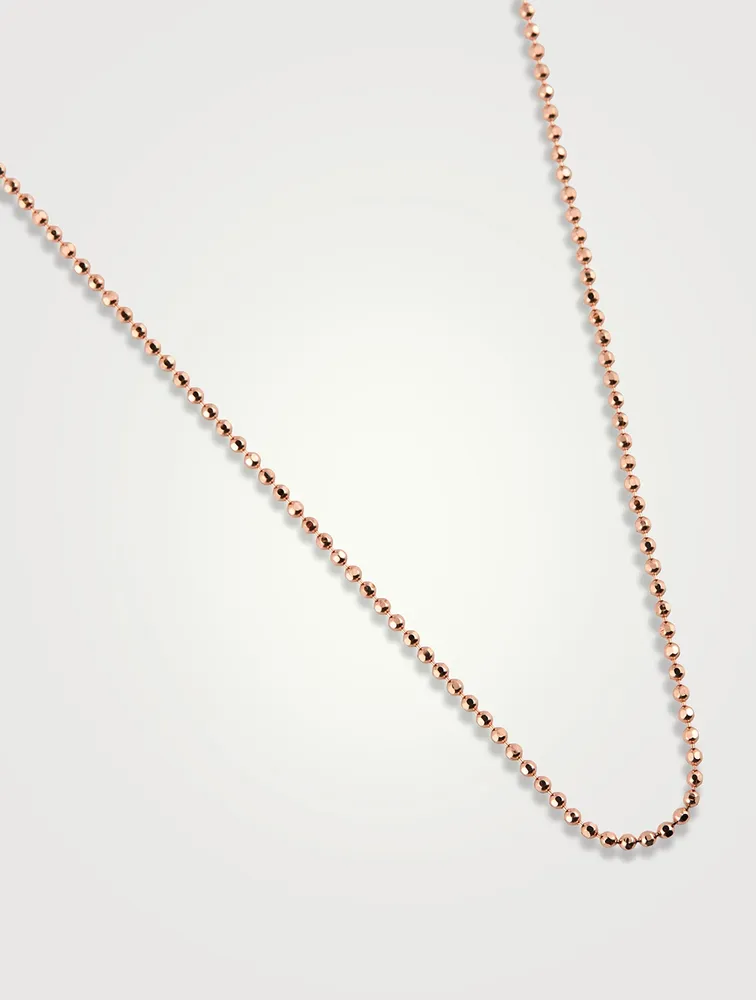 14K Rose Gold Faceted Chain Necklace