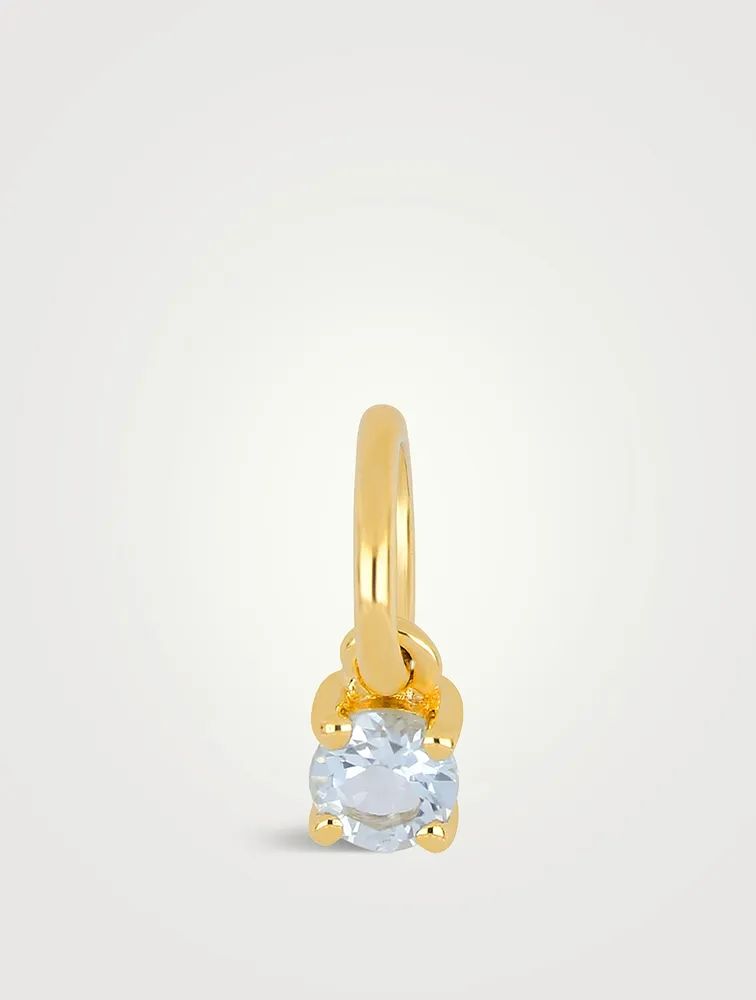 14K Gold Aquamarine Birthstone Charm Pendant