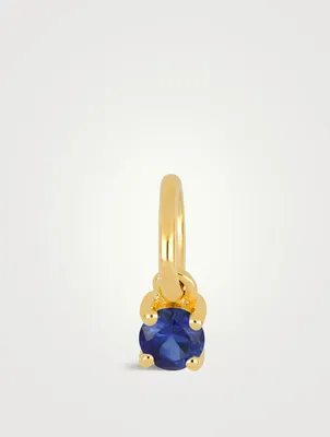 14K Gold Blue Sapphire Birthstone Charm Pendant