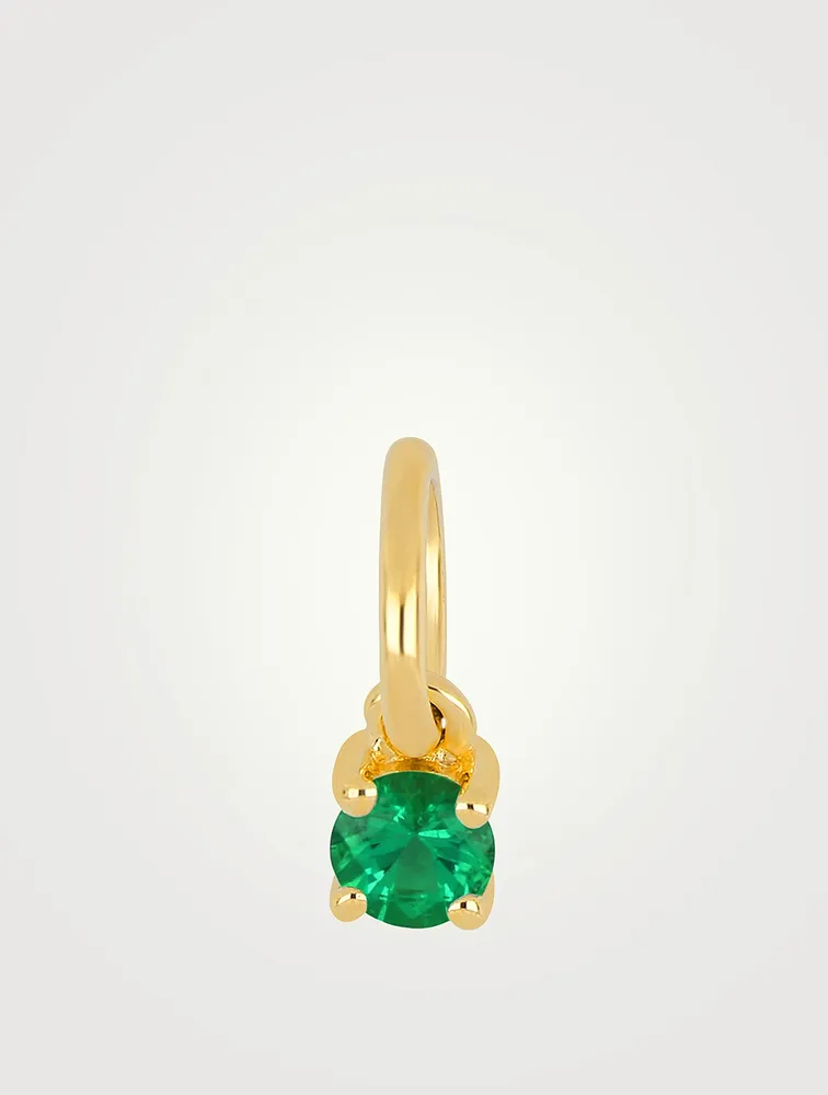 14K Gold Emerald Birthstone Charm Pendant