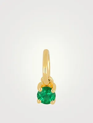 14K Gold Emerald Birthstone Charm Pendant