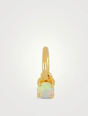 14K Gold Opal Birthstone Charm Pendant