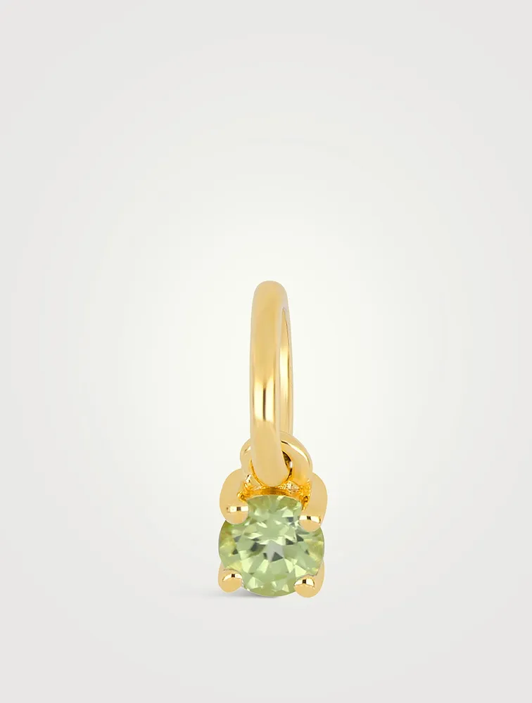 14K Gold Peridot Birthstone Charm Pendant