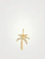 14K Gold Wild Palm Charm Pendant With Diamonds